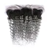 Dunkle Wurzel 1b grau Ombre Indian Jungfrau menschliches Haar 2bundles Deep Wave Web mit 13x4 Voller Spitze Frontaler Abschluss Mitte 3 Part271o