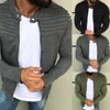 2018 Nya Mäns High Street Pläterad Jacka Coat Man Höst Sweatshirt Coat Solid Färg Svart Slim Fit Jackor Ytterkläder M-3XL