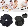 4.3 inch 6 stks / set Zwart Ronde Siliconen Drinken Onderzetters Cup Mat Cup Costers Servies met Houder 60PCS AAA780