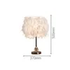 Feather Table Lamp Creative Fashion White Bedroom Bedside Lamps Living Room Birthday Wedding Decorative Desk Light US #45