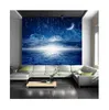 Stora anpassade väggmålningar 3d takmålningar tapet blå himmel stjärnor universum 3d foto väggmålning för hall rum 3d väggmålningar