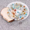 Bracelet Round Beads 108 Bead Natural Amazonite Stone Prayer Make Prayer Buddha Yoga Mala Beads Bracelet For Women and Men