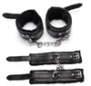 1 pair Plush Handcuffs Sex Toys Leather With Chain SM Appliances Handcuffs RPG Beauty And Beast Women bdsm Bondage Erotic Toys