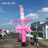 Danseur d'air gonflable rose à une jambe pour la décoration de promotion de crème glacée avec enseigne publicitaire sans ventilateur