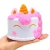 squishy Netter rosa Kuchen spielt 11CM bunte Karikatur-Kuchen-Endstück-Kuchen-Kinderspaß-Geschenk Squishy langsam steigende Kawaii Squishies