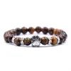 Ny Ankomst Bead Armband Naturlig Tiger Eye Beaded Armband Volkaniska Stone Drops Dog Paw Armband