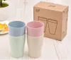 4 unids/pack Multicolor biodegradable irrompible paja de trigo taza de agua vasos para café, té, agua, leche, jugo