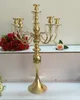 Złote 5 głów/3 ramiona świeczniki kandelabrowe dekoracje ślubne dekoracje imprezowe i imprezowe świeczniki Home Decoration