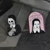 The Addams Family Inspired brooches Wednesday Enamel Pin We wear black skeleton Punk badge Gothic jewelry