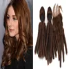 Ren färg # 6 9A Hot Sale Produkter för kvinnor 2st Wefts med 1 st Lace Closure Virgin Hair Dubbeldragen hår Wefts Extensions