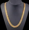 Mens 14k Yellow Gold Plated 24in Italian Cuban Chain Necklace 10 MM263p