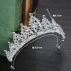 Barokke luxe strass bruidskroon tiara's handgemaakte zilveren kristallen diadeem tiara's voor bruid hoofdbanden bruiloft haaraccessoires241o