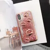 Electroplate lips Dynamic Liquid Quicksand Phone Case For iphone 5 5s 6 6s Soft case cover for iphone 7 7plus 8 8plus x