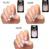 24 uds. Impresionantes diseños de uñas postizas francesas, juego completo de uñas postizas de resina ABS, puntas de arte de manicura