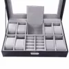 Watch Boxes & Cases Box 8 3 Mixed Grids 30 20 8cm Leather Suede Inside Word Buckle Storage Jewelry Ring Display Mens Case Top 1237B