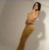 Robe de soirée Yousef aljasmi Kim kardashian Sans manches Halter Beaded Tassels Seathath Almoda gianninaazar ZuhLair murad Ziadnakad