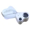 30x 22mm 60x 12mm Illuminated Magnifier Glass Loupe Dual Lens Lam Jewelry Appraisal Tool Glass With LED Light Folding Microscope Loupes