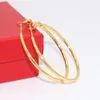 Simple Style Fashion Round Huggie 18K Yellow Gold Filled Smooth Circle Hoop Earrings For Women Mother's Gift