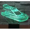3D Illusion LED Nachtlicht Schiff Yacht 7 Farben Licht Dekoration Lampe Neue Acryl Leuchten #R21