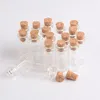 Mini Baonet Szklane butelki z Cork Przezroczyste butelki Wishing 12x28x6 mm 1.4ml Wisiorki