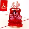 Heart 3D Greeting Card Pop Up Paper Laser Cut Postcard Birthday Valentines Party Gift For Lover Wedding Invitation ZA5975