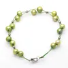 Natural Freshater Pearl Biżuteria Pearl Bransoletka 5-7mm Green Round Pearl Bransoletka dla Fashion Surprise Prezent