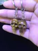 DS Natural Crystal Skull Ametyst Tiger Eye Rose Quartz Howlite Torchia di portata Figurina Pendery Ringh Hel Key Holding Men e Women Jewelry4062217