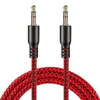 1 m Nylon Aux Câble 3.5mm à 3.5mm Mâle à Mâle Jack Auto Voiture Audio Câble Or Plug Kabel ligne Cordon Pour Iphone huawei 200 pcs/lot