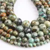 8mm Natural African Turquoises Stone Round Loose Beads 4 6 8 10 12mm Fit DIY Charms Bracelet Beads For Jewelry Making