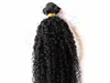 Brasiliansk mänsklig jungfru remy hår kinky lockigt hår inslag mänskligt hårförlängningar obearbetade naturlig svart färg