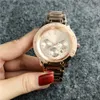 Relógios de marca de moda feminino estilo cristal feminino pulseira de metal aço quartzo relógio de pulso P44