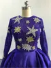 2017 Zuhair Murad Evening Dresses Sheer Star Sequined Top Ball Clows Court Train med långa ärmar och hög lår split overskirt 3911902