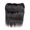 Malaio 13X4 Renda Frontal Cabelo Liso Parte Livre de Orelha a Orelha 13 por 4 Cor Renda Cabelo Humano Castanho Médio