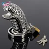 Sweet Dream Dragon 38/41/44/47/50mm Stainless Steel Penis Ring Chastity Device Cock Cage Adult Bondage Sex Toys for Men LF-108 Y1892804