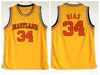 Mens 1985 Maryland Terps 34 Len Bias College Basketball Maillots Vintage Northwestern Wildcats High School Cousu Chemises Noir S-XXL