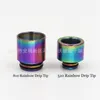 510 810 Thread Drip Tips Rainbow Color Stainless Steel SS Drip Tip for Wide Bore Mouthpiece TFV8 TF12 Prince Tank Bulb Glass DHL