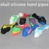 Silicone Tobacco Smoking Cigarette Pipe Concentrate Dab Straw Rig Mini Water Bong Portable Hand Spoon Pipes unbreakable With glass Bowl