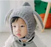 Cartone animato animale coniglietto orecchie lunghe cappello oggetti di scena per foto del bambino peluche caldo berretto invernale per bambini carino cappuccio per bambini