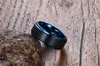 Siyah Mavi Iki Ton Tungsten Band Yüzük 8mm Mens Womens Yıldönümü Söz Yüzük Onun Hers Konfor Fit Ücretsiz Gravür