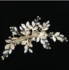 Wunderschöne handgemachte goldene österreichische Kristalle Strasssteine Blumenblatt Hochzeit Haarspange Haarspangen Braut Kopfschmuck Haarschmuck