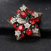 Vintage Rhinestone Altın Gümüş Kaplama Noel Broş Basit Yıldız Ay Broş Pins Noel Hediyeleri Parti Süs Moda Takı