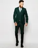 Hunter Green Formal Wedding Men Suits For Groomsmen Wear Three Piece Trim Fit Custom Made Groom Tuxedos Evening Party Suit Jacket 3092