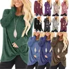 12 Kolory Gorąca Sprzedaż Jesień Wiosna Moda Twist Knot Kobiety Koszulki z długim rękawami Kobiety Odzież Plus Size Kobiety Topy Cennity Tees C5463