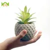 Wcic Mini Cement Dekorativ Blomma Pot Planter Pineapple Shape Betong Desktop Nursery Pot Cactus Succulent Frö Bonsai Vase