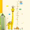 Cartoon Measure Wall Stickers For Kids Rooms Giraffe Monkey Height Chart Ruler Decals Nursery Home Decor Free shipping