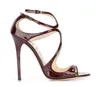 Design Open Brand Toe Women Straps Cross Thin Gladiator Candy Colors Patent Leather Orange Gold Nude High Heel Sandals