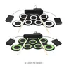 HEIßER Tragbares Digitales Elektronisches Roll-Up-Drum-Set Kit 7 Silikon-Drum-Pads USB-betrieben mit Drumsticks Fußpedalen Kompakte Größe