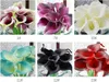 Atacado 100 pcs Real Toque Decorativo Flores Artificiais Calla lírio Buquê De Casamento Artificial Flores Da Noiva Fontes Do Partido 20 cores