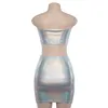 Set de 2 piezas Traje de mujer Traje Sexy Clubwear Farty Tube Top Top Falda Mujer ropa brillante Two S1731180