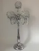 Titulaires En Gros 5 Tête Vintage Candélabres Titulaires Plaqué Or Table En Cristal Bougeoir Pour La Maison Hôtel Décoration De Mariage H / 67 cm LLFA